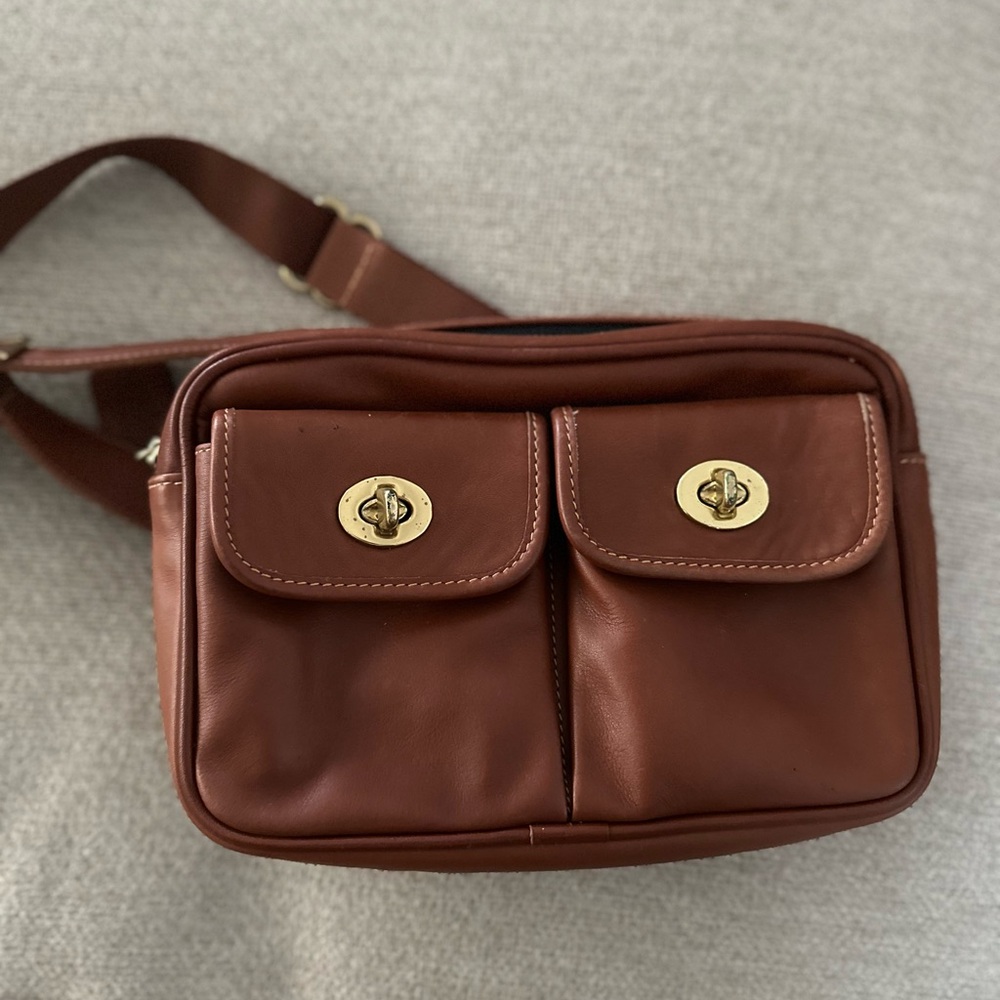 Coach Brown and Gold Shoulder Bag